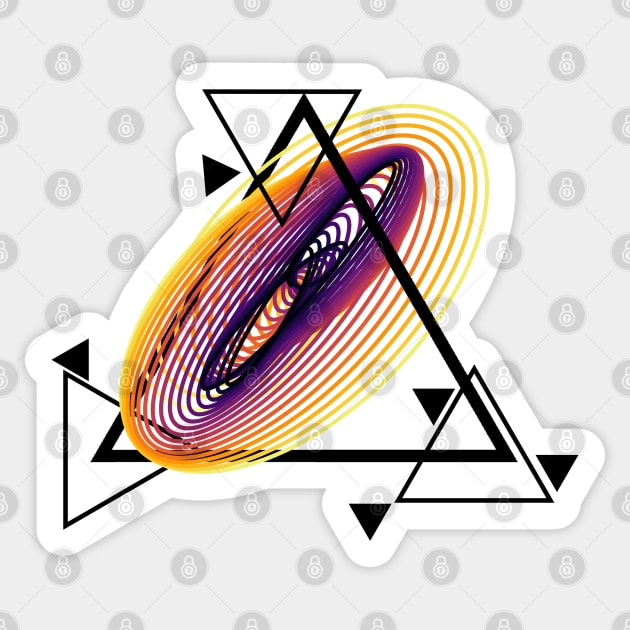 Harmonic Motion Geometry | Inferno Wormhole Yellow Red Black Sticker by aRtVerse